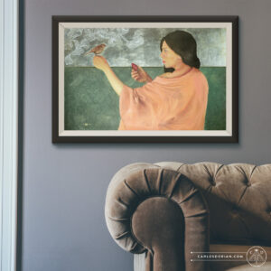Strawberry Thief, Oil Painting, William Morris design