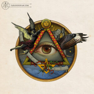 Astronomy Domine, Digital Collage, Fine Art Print, Limited Edition, Freemasonry