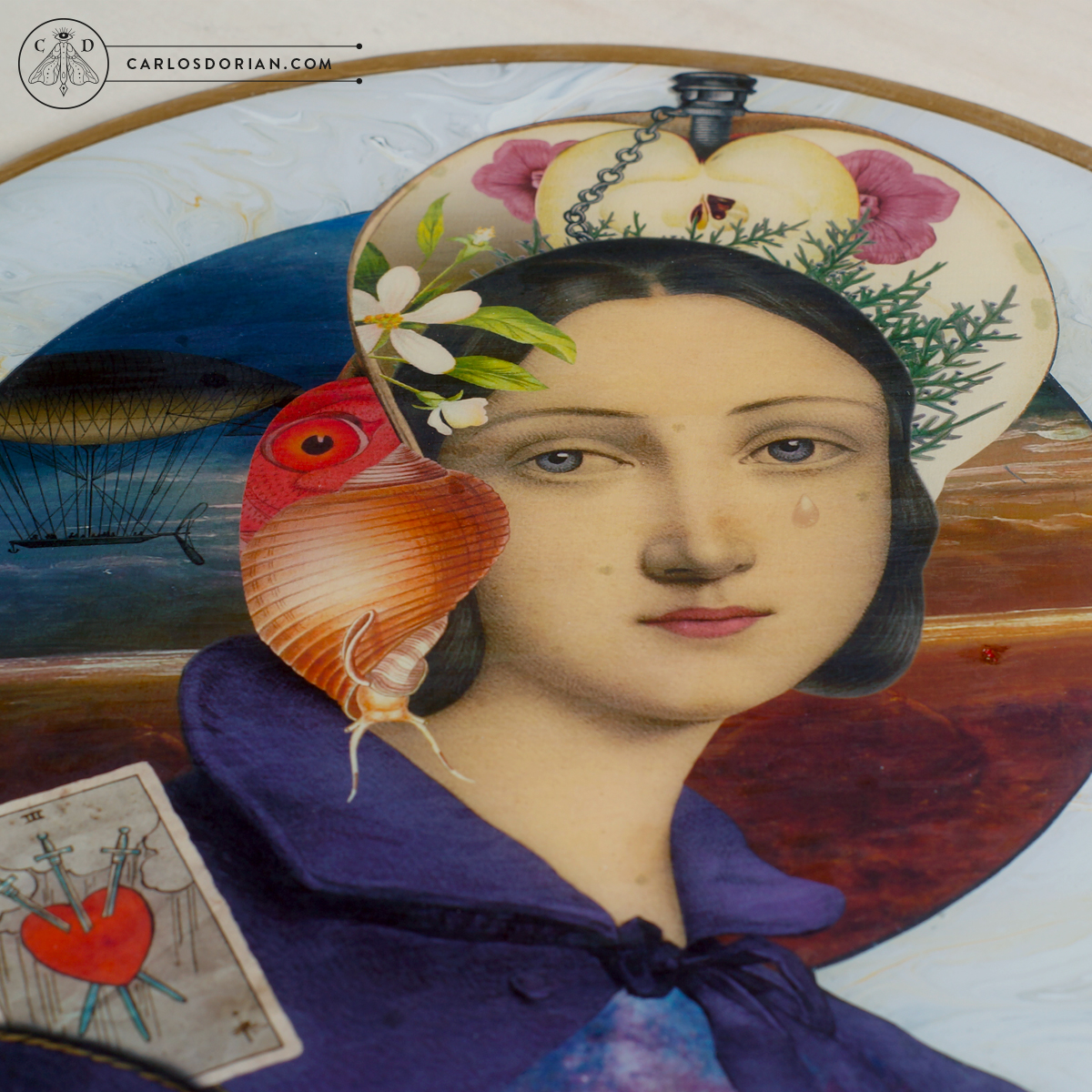 Desamour, Victorian Romanticism Collage on vinyl record