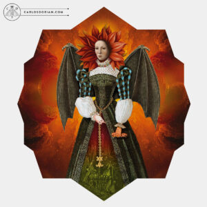 Drolerie IX Digital Collage, Fine Art Print, Limited Edition, Medieval Fantasy Magic Vampire Demon