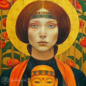 Shanti Oil Painting Renaissance Quattrocento Rinpa Symbolism Peace Spirituality