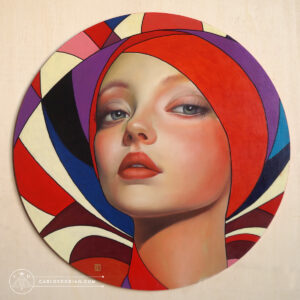 Bijin IV - Oil Painting, Art Deco, Modern Style