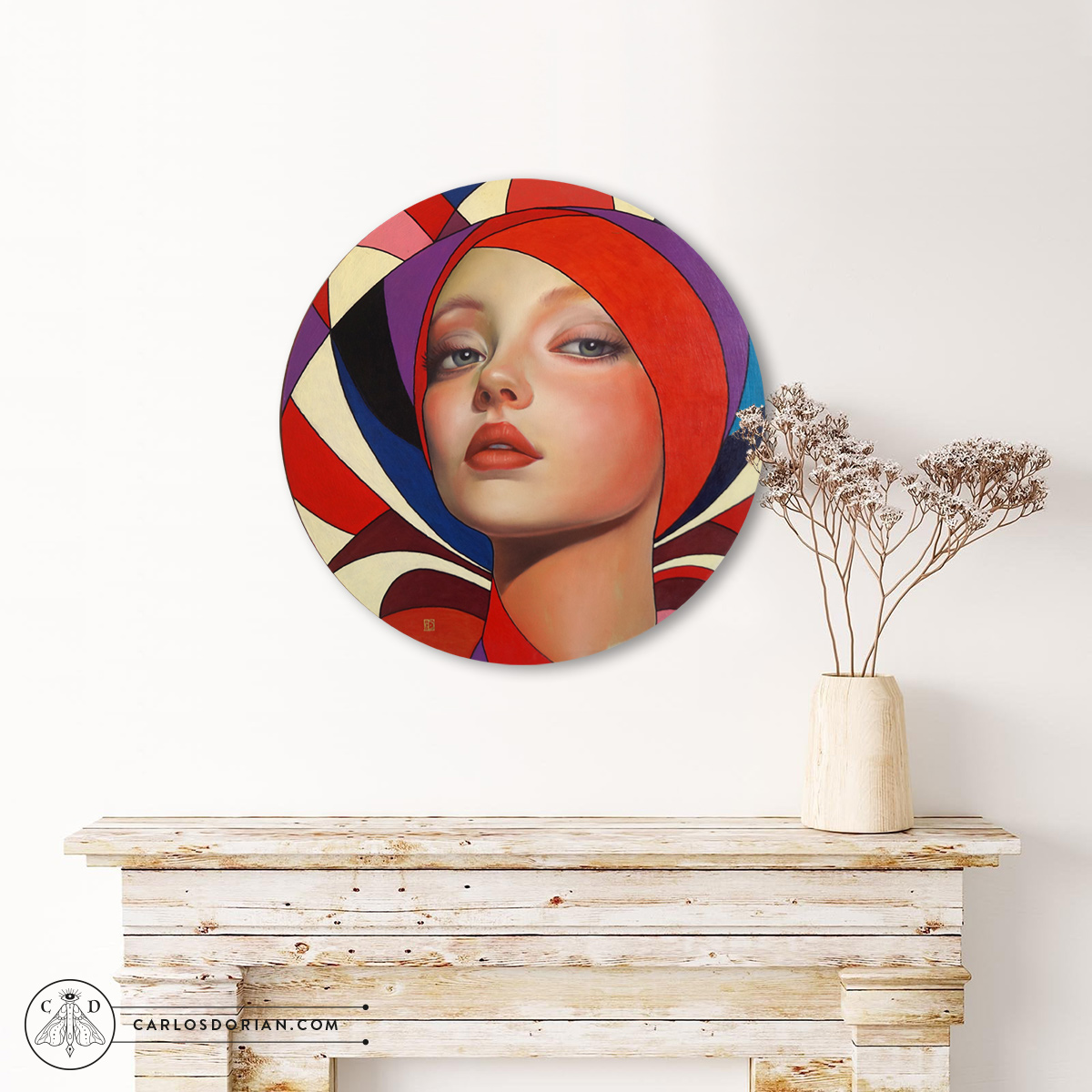 Bijin IV - Oil Painting, Art Deco, Modern Style